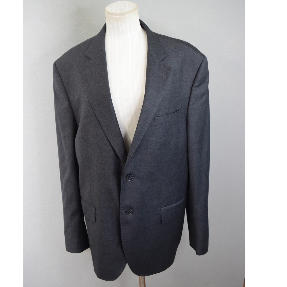 Peter Millar Sport Coat Blazer 44R Mens Gray Wool Jacket Two Button